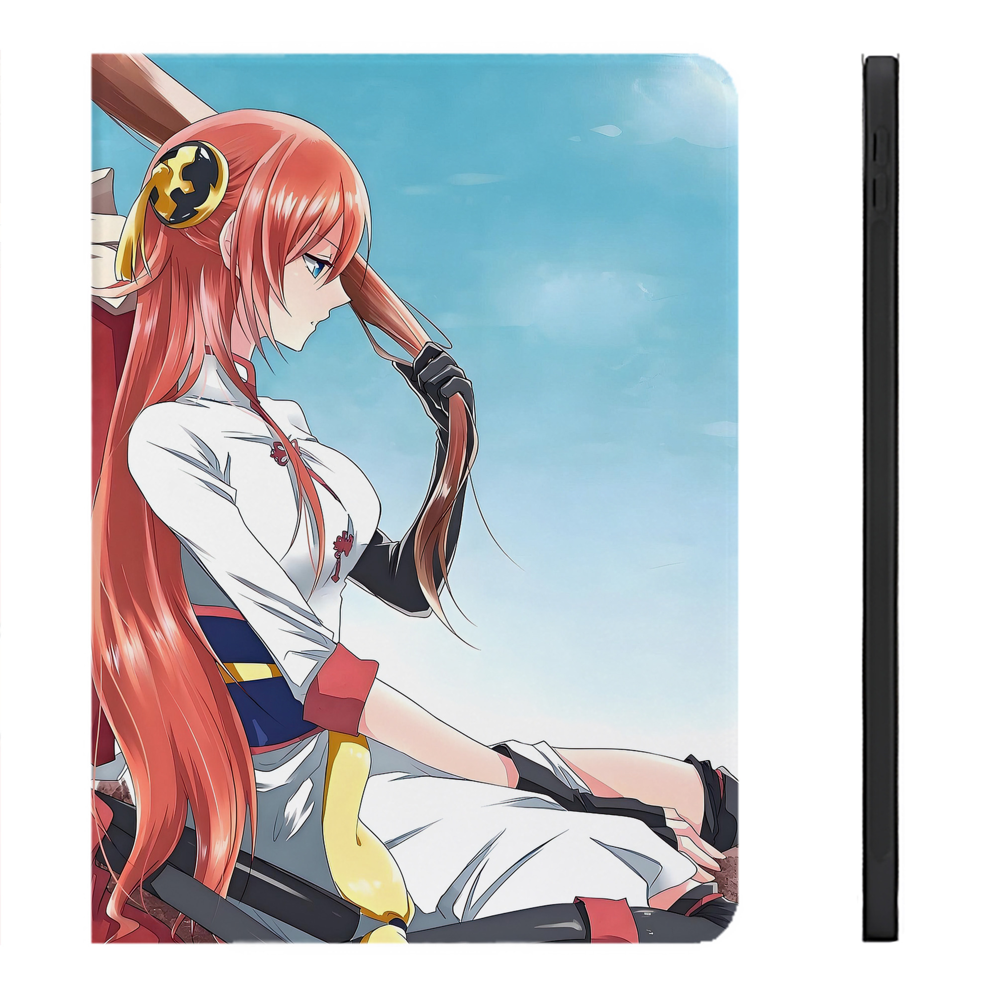 （画像用） ぎんたま 坂田銀時（さかたぎんとき） 神楽 志村新八（しむら しんぱち） GINTAMA Sakata Gintoki Kagura Shimura Shinpachi IPadケース ペンホルダー付き ブックスタイルデザイン